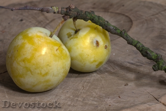 Devostock Fruit Ripe Plums Yellow
