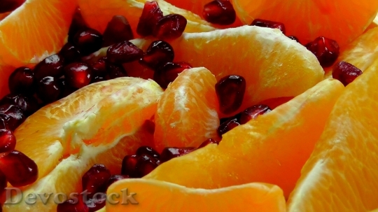Devostock Fruit Salad Orange Pomegranate