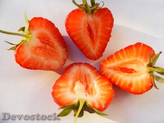 Devostock Fruits Nature Strawberry Piece