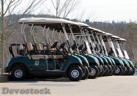 Devostock Golf Carts Golf Parked