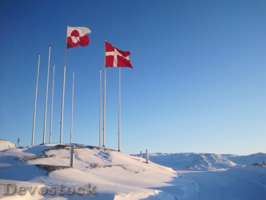 Devostock Greenland Denmark Flags National