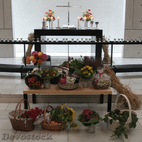 Devostock Harvest Vegetables Fruits Altar