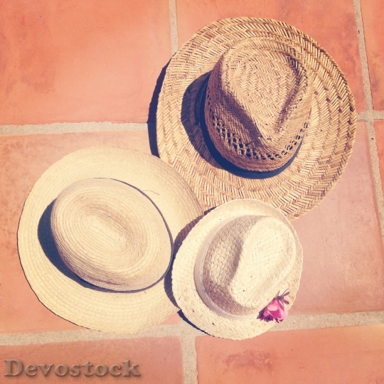 Devostock Hat Family Summer Straw
