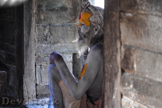 Devostock Holy Man Nepal Hindu