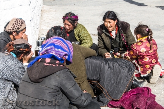 Devostock Human Tibet Tibetan Family