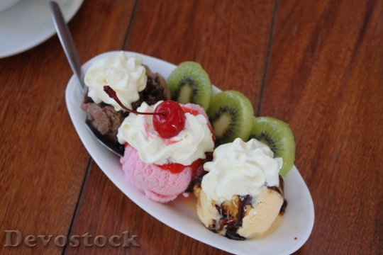 Devostock Ice Cream Kiwi Scoops