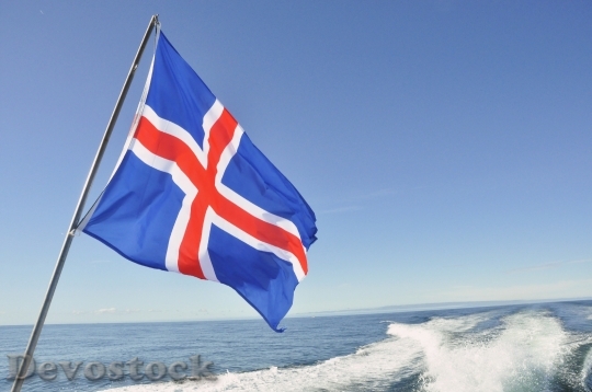 Devostock Iceland Flag Sea Sky