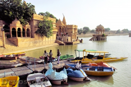 Devostock India Religion Temple Lake