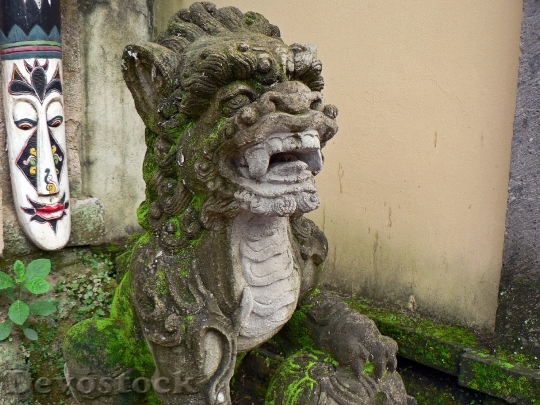 Devostock Indonesia Bali Pagoda Sculptures