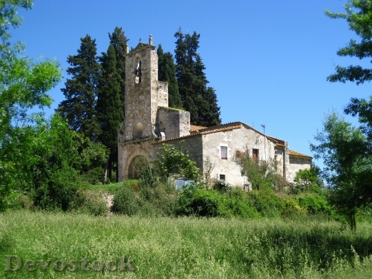 Devostock Landscape Church Romanesque Chapel