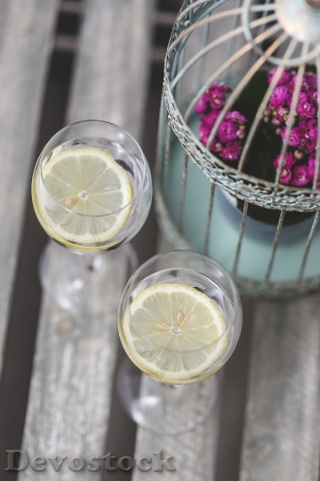 Devostock Lemon Fruit Water Glass