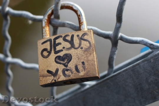 Devostock Lock Jesus Love Religion