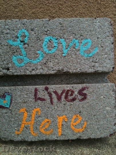 Devostock Love Brick Paint Lettering