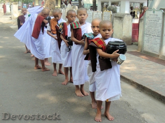 Devostock Mandalay Myanmar Monks Children