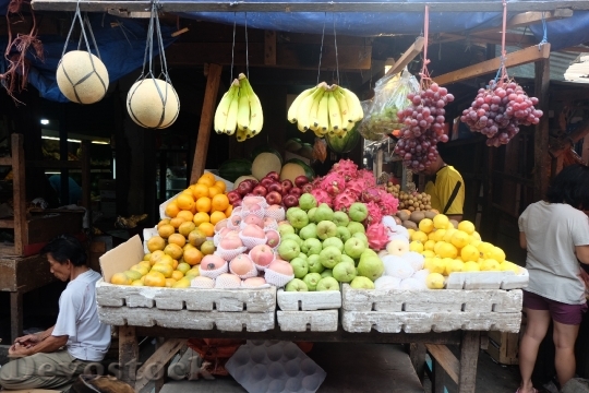 Devostock Market Traditional Fruit People