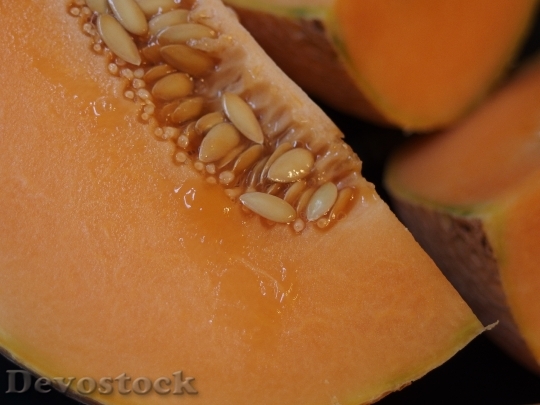 Devostock Melon Cantaloupe Orange Fruit
