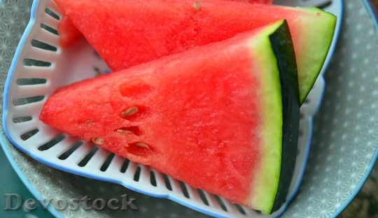 Devostock Melon Watermelon Fruit Red 2
