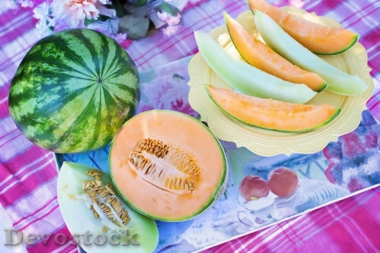 Devostock Melons Cantaloupe Watermelon 848086