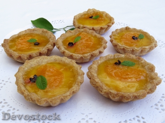 Devostock Minitartas Custard Tangerine Pastry 0