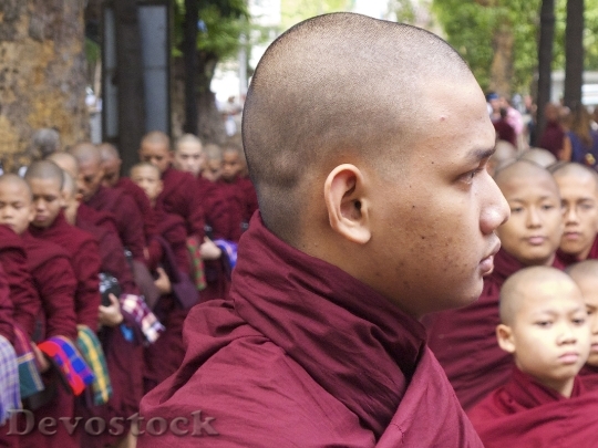 Devostock Monks Buddhism Garnet Eastern