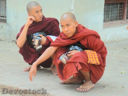 Devostock Monks Religion Buddhism Faithful