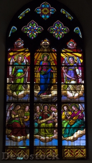 Devostock Mons Church Stained Glass 0