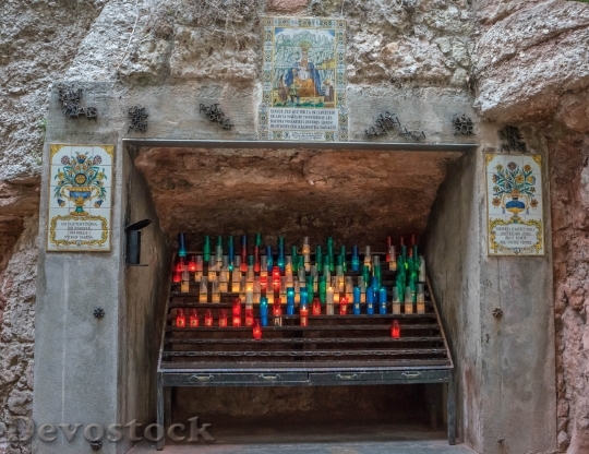 Devostock Montserrat Monastery Spain Candles 0