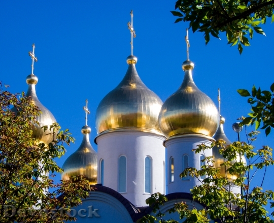 Devostock Moscow Church Orthodox Gold
