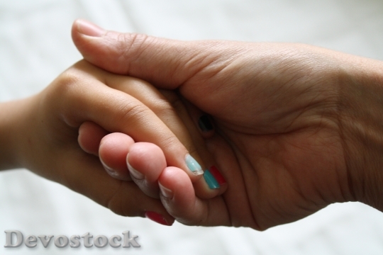 Devostock Nails Hands Together Holding