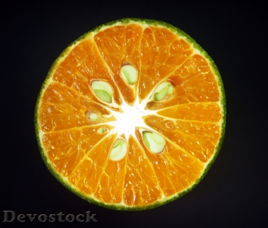 Devostock Orange Fruit Slice White 1