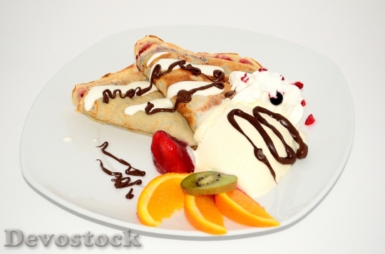 Devostock Pancakes Dessert Fruit Sweets 0
