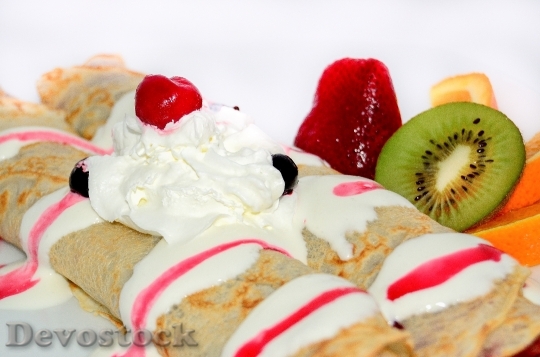 Devostock Pancakes Dessert Fruit Sweets 1