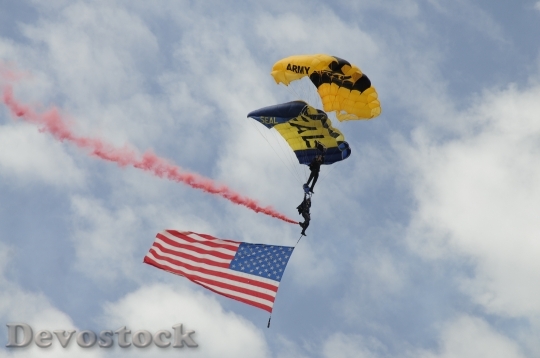 Devostock Parachute Flag Usa American