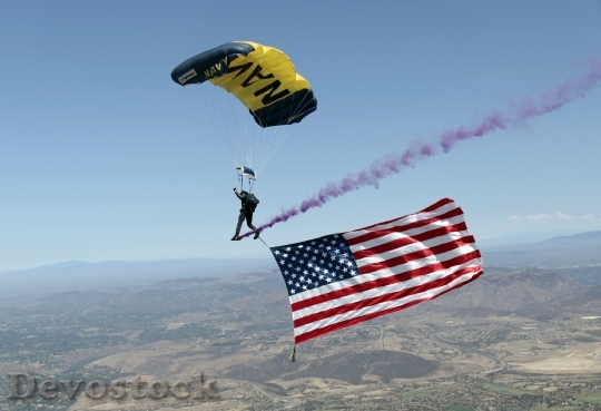 Devostock Parachute Usa American Flag