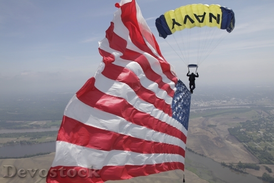 Devostock Parachute Usa Skydiver American