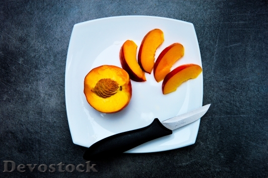 Devostock Peach Snack Fruit Food