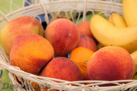 Devostock Peaches Fruit Fruit Basket