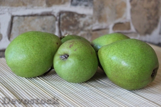 Devostock Pears Green Fruit Fruits 0