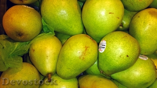 Devostock Pears Green Yellow Fruit