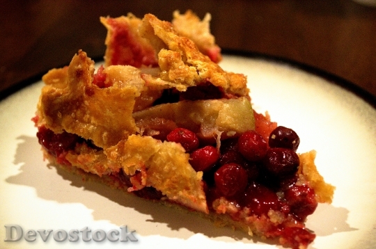 Devostock Pie Cranberry Rhubarb Dessert