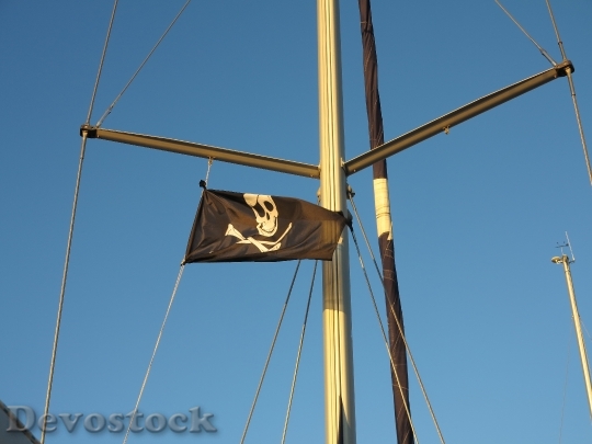 Devostock Pirate Sea Blue Flag