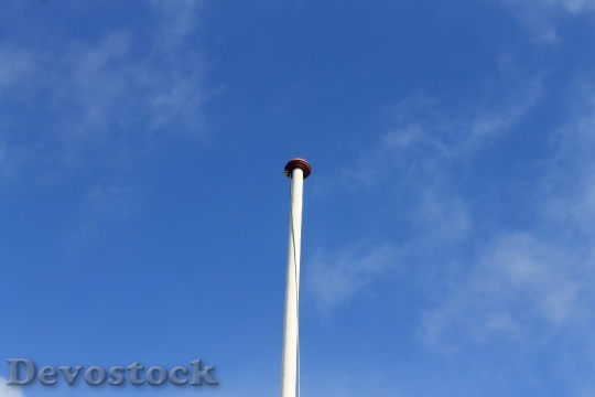 Devostock Pole White Flag Sky