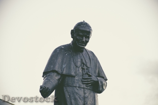 Devostock Pope Statue Sculpture Monument