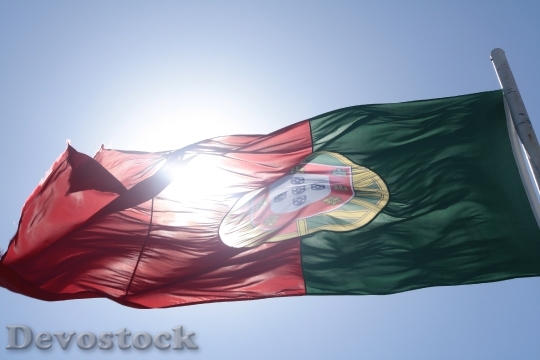 Devostock Portugal Flag Sun Symbol