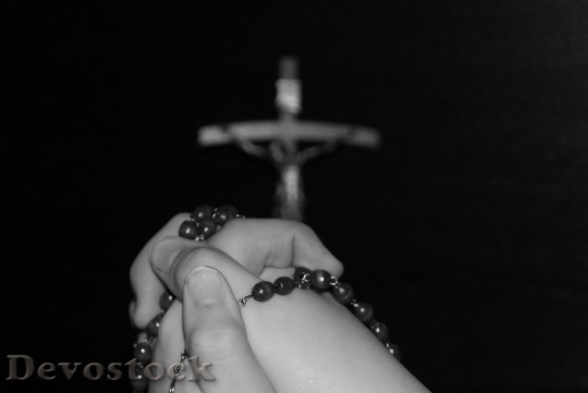 Devostock Pray Hands Rosary Prayer