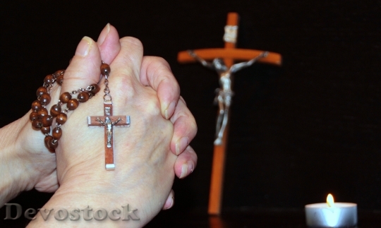Devostock Pray Rosary Faith Graceful