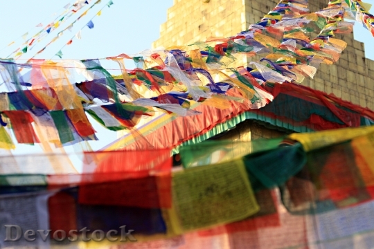 Devostock Prayer Flags Buddhism Nepal 0
