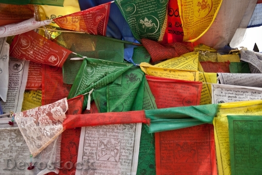 Devostock Prayer Flags Colorful Buddhism