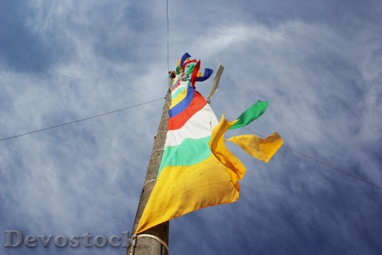 Devostock Prayer Flags Sky Tibetan