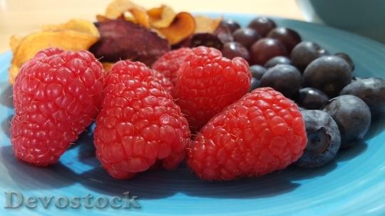 Devostock Raspberry Blueberries Healthy Snack